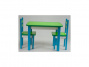 Stůl a dvě židličky ST1 modro-zelená