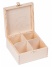 Dřevěná krabička na čaje - Přírodní 16x16x8 cm