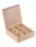 Dřevěná krabička na čaje - Přírodní 23x23x9 cm