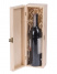 Dřevěná krabička na láhev alkoholu se sponou - Přírodní 36x11x10 cm