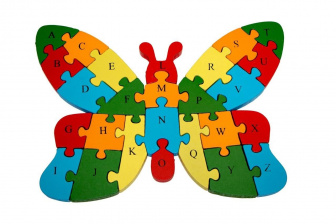 Dětské vzdělávací dřevěné puzzle maxi - Motýl