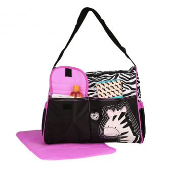 Taška pro dětské potřeby - Růžová zebra + Přebalovací podložka ZDARMA