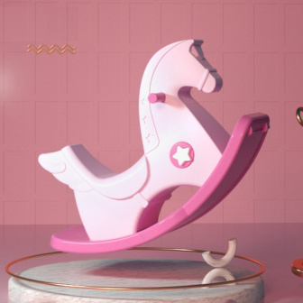 PUPYhou Dětský houpací koník - Růžový