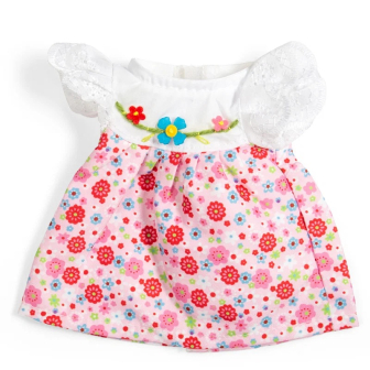 Bigjigs Toys Růžové šaty s krajkovými rukávy pro panenku 28 cm