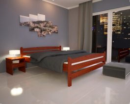 Postel Kate 180x200 s roštem barva třešeň