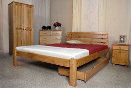Postel Klára 140x200 cm olše masiv borovice + matrace Vitality