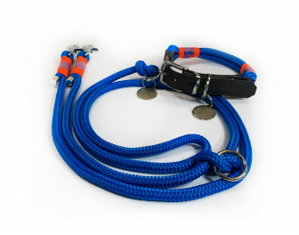ORANGE BLUE SET (přepínací vodítko - 2 m + obojek)