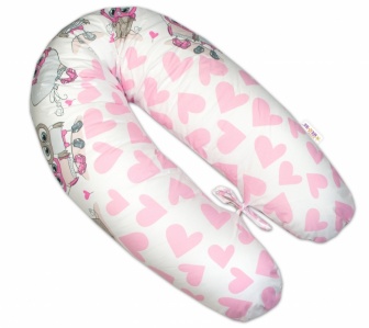 Kojící polštář - Relaxační poduška - Růžová sova - XXL 190 cm