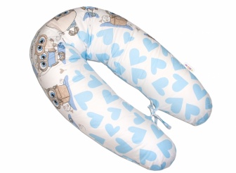 Kojící polštář - Relaxační poduška - Modrá sova - XXL 190 cm