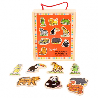 Bigjigs Toys Dřevěné magnetky jungle 20ks
