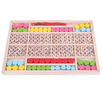 Bigjigs Toys Navlékací korálky Abeceda