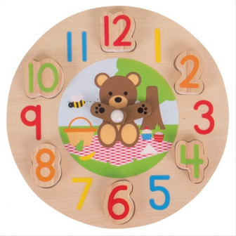 Bigjigs Toys Edukativní hodiny medvídek