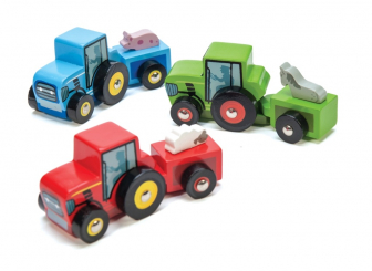 Le Toy Van barevný traktor 1 ks zelená