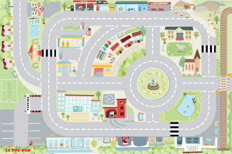Le Toy Van Hrací koberec PLAYMAT Moje první město 80x120 cm