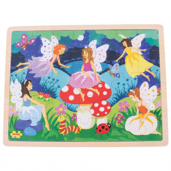 Bigjigs Toys Dřevěné puzzle kouzelné víly 35 dílků