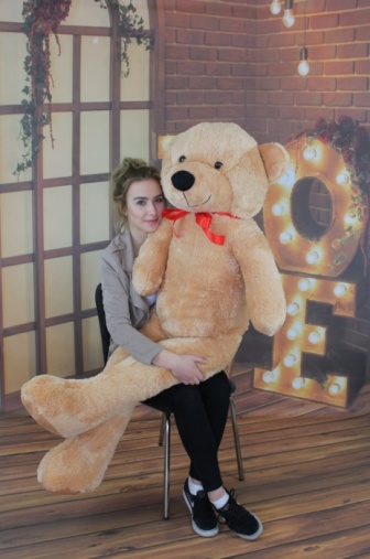 Plyšový medvěd Ben - 160 cm - Béžový XXL