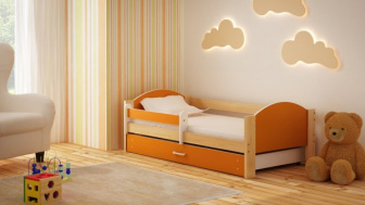Dětská postel Bořek 160/80 cm se šuplíkem oranž