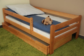 Postel Vráťa 160x80 cm+šuplík+matrace olše