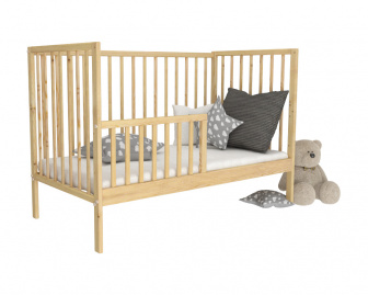 Postýlka masiv Bobík 2 v 1 přírodní 120x60 cm