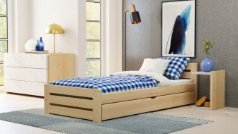 Postel Marek 90/200 cm + matrace 10cm + šuplík - masiv 3,5 cm