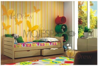 Postel masiv Naďa 200x90 cm + matrace + šuplíky