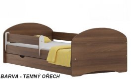 Postel Nela N20 140/70 cm + matrace + šuplík temný ořech