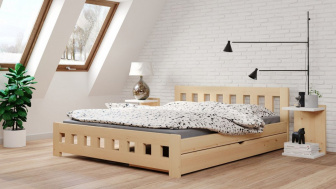 Postel Mirek 160/200 cm se šuplíkem - masiv 3,5 cm