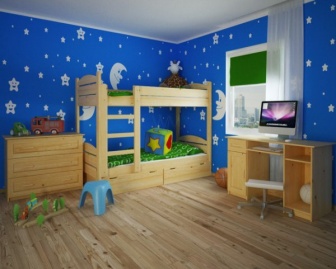 Patrová postel Petr 90/200 cm + matrace + šuplík masiv