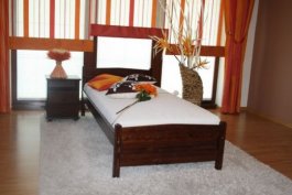 Postel Jolana 90 x 200 cm barva ořech + matrace Medical