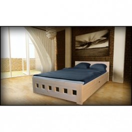 Postel Mirek 140/200 cm + matrace 10cm + šuplík - masiv 3,5 cm