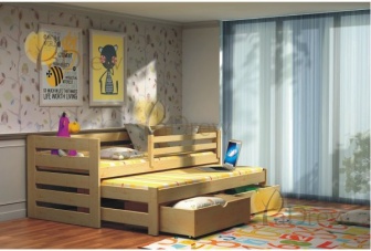 Postel masiv Vilém 200x90 cm + matrace + šuplíky