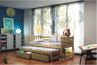 Postel masiv Zdeněk 200x90 cm + matrace + šuplíky