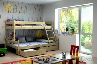 Patrová postel masiv Savana 200x90 cm + rošty zdarma