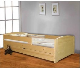 Postel Tedi 200/90 cm + matrace + šuplík - masiv 3,5 cm