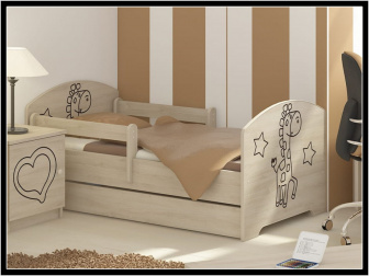 Postel 160/80 cm + matrace + rošt žirafa dub sonoma